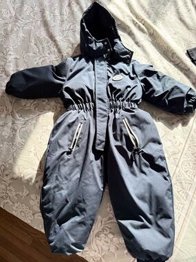Navy Hooded One-Piece Snowsuit